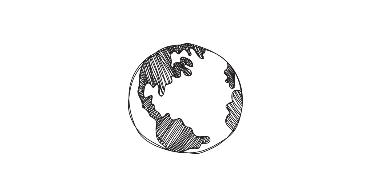Hand drawn picture of the globe