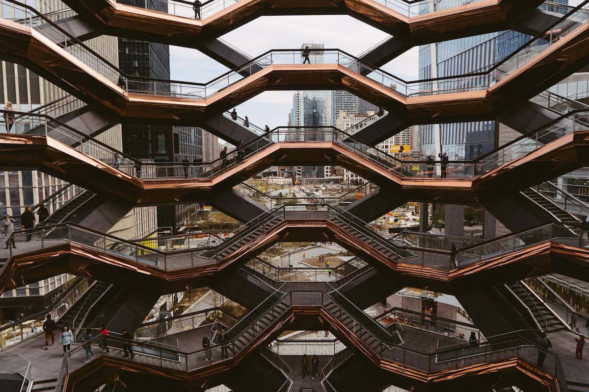 The Vessel building, NYC, shot taken from within the building